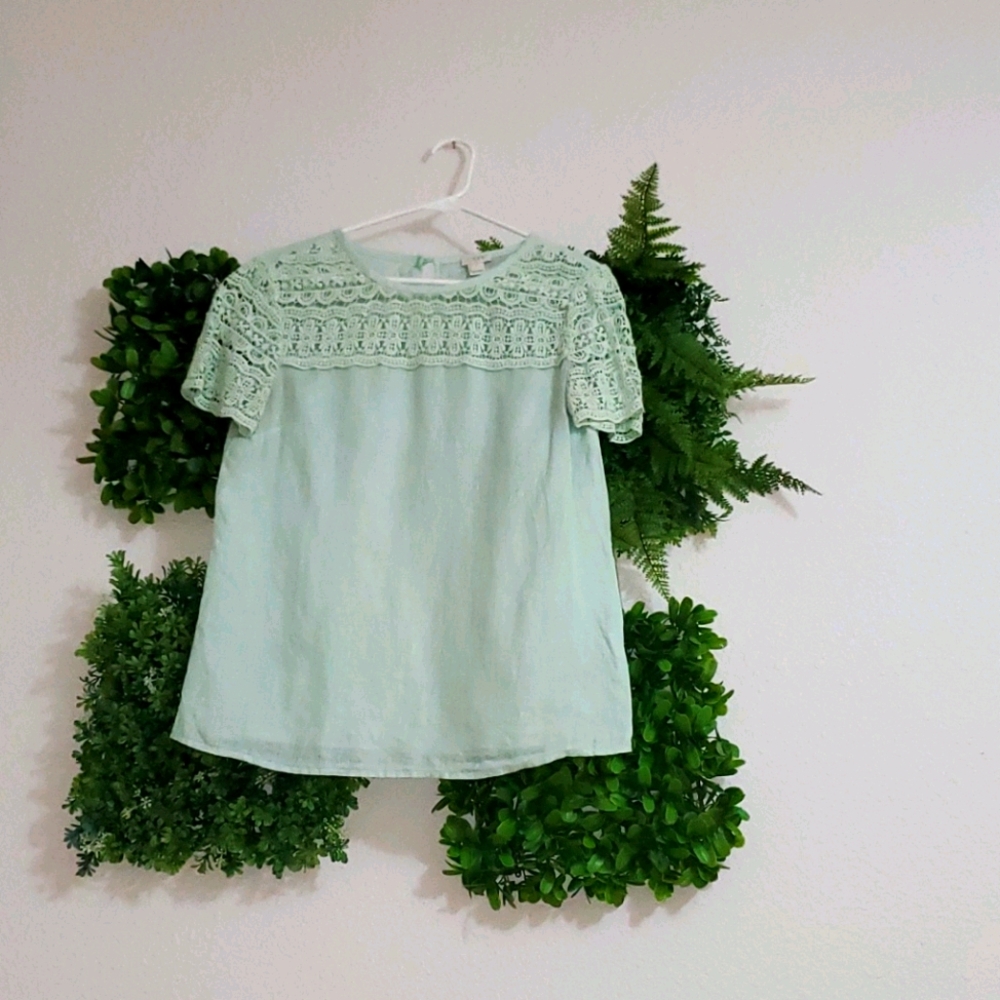 Linen Mint Green Shirt by J. Crew